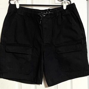 Men's Black Cargo Shorts with Pockets